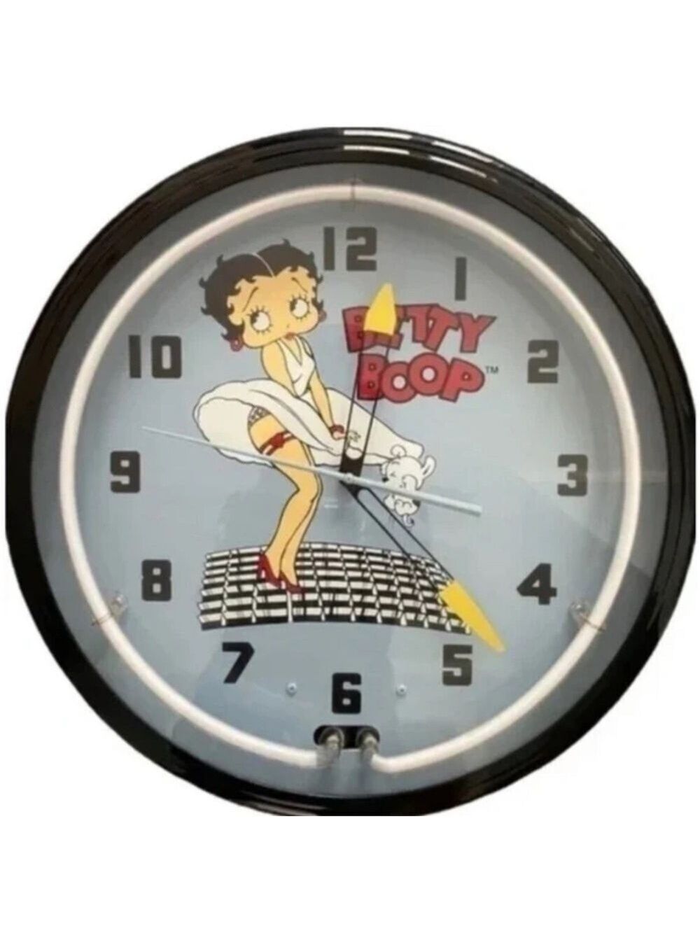 Betty Boop Working Analog Blue Neon Wall Clock 20 Inch